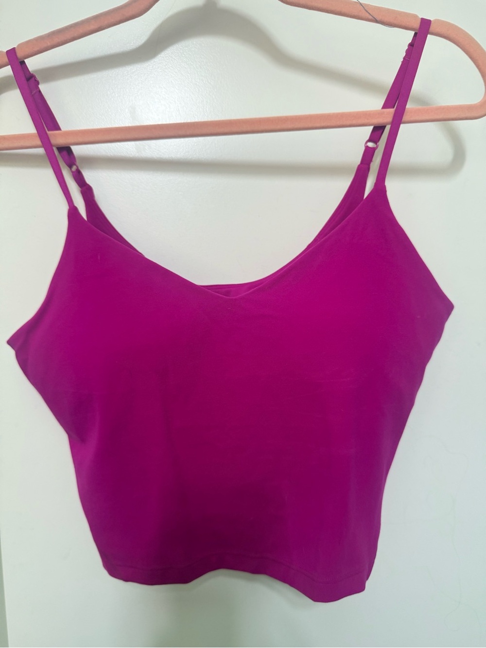 lululemon athletica Magenta cropped cami. Light support. A/B